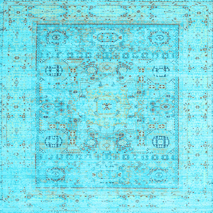 Square Oriental Light Blue Traditional Rug, tr326lblu