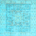 Square Oriental Light Blue Traditional Rug, tr326lblu