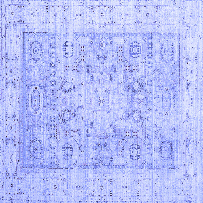 Square Machine Washable Oriental Blue Traditional Rug, wshtr326blu