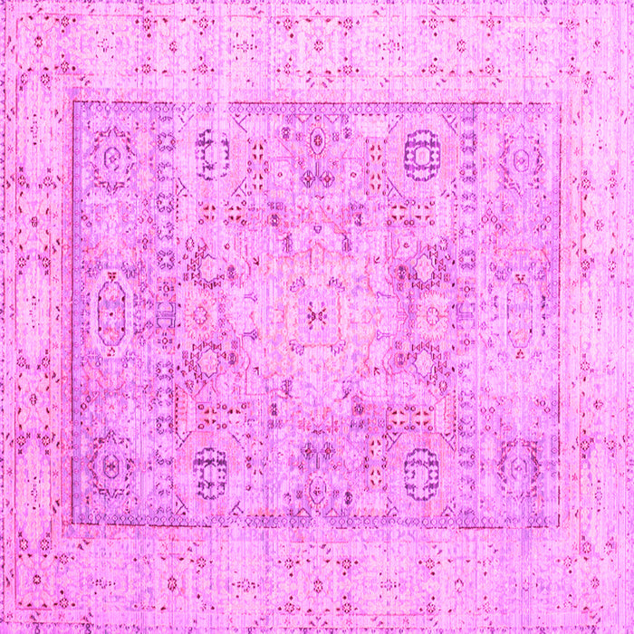 Square Machine Washable Oriental Pink Traditional Rug, wshtr326pnk