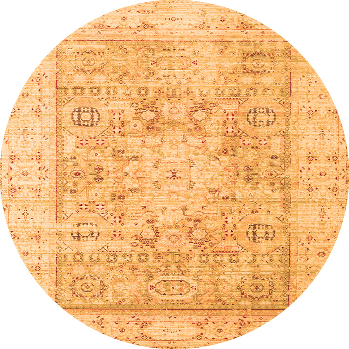 Square Oriental Orange Traditional Rug, tr326org