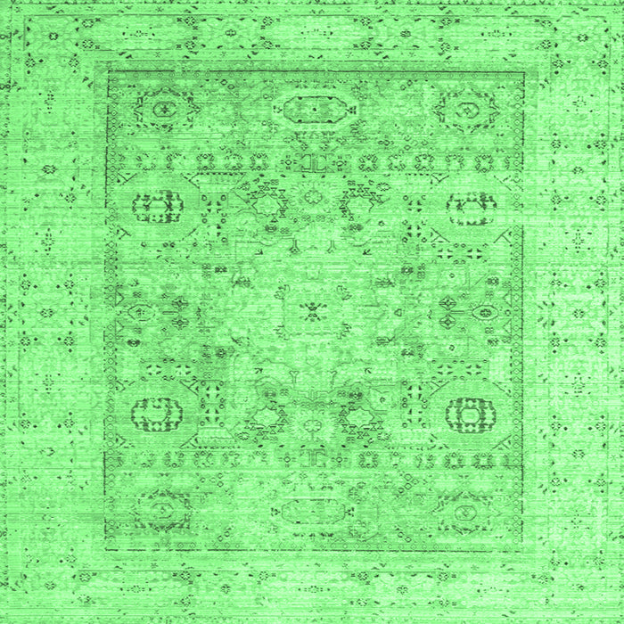 Square Oriental Emerald Green Traditional Rug, tr326emgrn