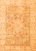 Serging Thickness of Machine Washable Oriental Orange Traditional Area Rugs, wshtr326org