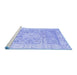 Sideview of Machine Washable Oriental Blue Traditional Rug, wshtr326blu