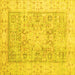 Square Oriental Yellow Traditional Rug, tr326yw