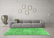 Machine Washable Persian Emerald Green Traditional Area Rugs in a Living Room,, wshtr3270emgrn