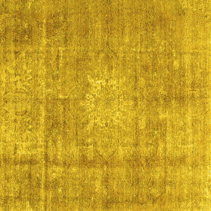 Square Machine Washable Persian Yellow Traditional Rug, wshtr3270yw