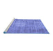 Sideview of Machine Washable Persian Blue Traditional Rug, wshtr3270blu