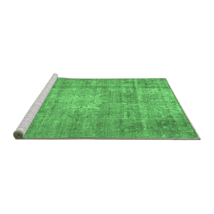 Sideview of Machine Washable Persian Emerald Green Traditional Area Rugs, wshtr3270emgrn