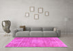 Machine Washable Persian Pink Traditional Rug in a Living Room, wshtr3270pnk