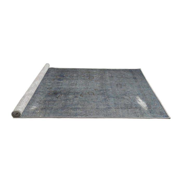 Sideview of Machine Washable Traditional Silver Gray Rug, wshtr3271