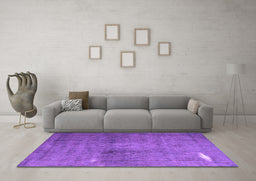 Machine Washable Persian Purple Traditional Area Rugs in a Living Room, wshtr3271pur