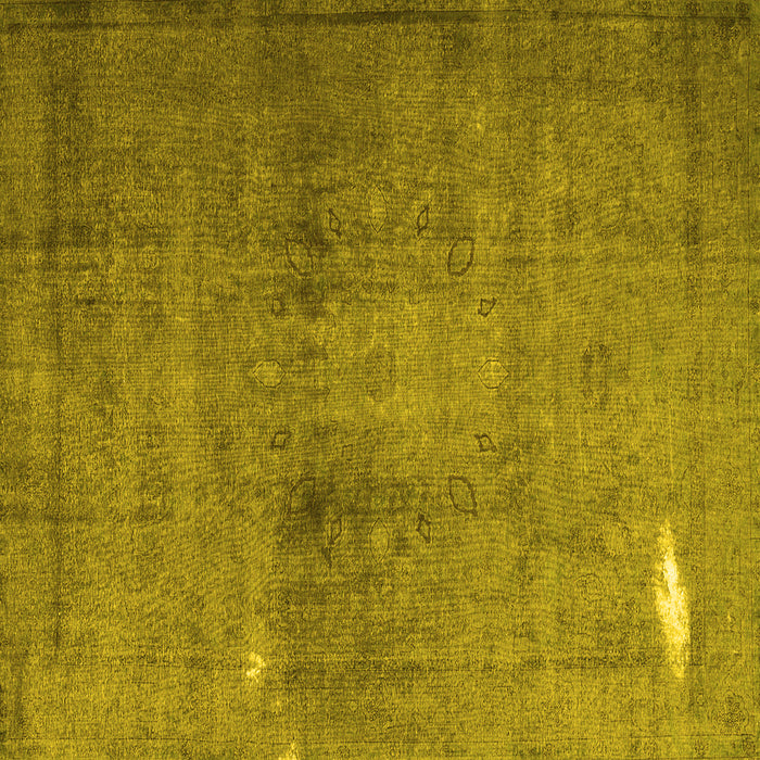 Square Machine Washable Persian Yellow Traditional Rug, wshtr3271yw