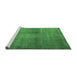 Sideview of Machine Washable Persian Emerald Green Traditional Area Rugs, wshtr3271emgrn