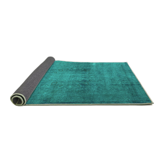Sideview of Persian Turquoise Traditional Rug, tr3271turq