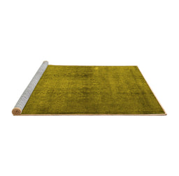 Sideview of Machine Washable Persian Yellow Traditional Rug, wshtr3271yw