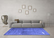 Machine Washable Persian Blue Traditional Rug in a Living Room, wshtr3271blu