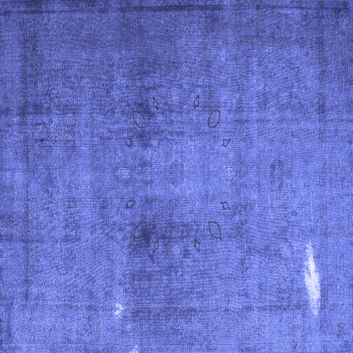 Square Machine Washable Persian Blue Traditional Rug, wshtr3271blu