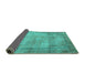 Sideview of Persian Turquoise Traditional Rug, tr3272turq