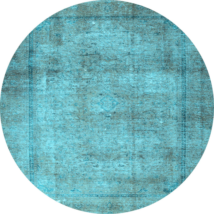 Round Persian Light Blue Traditional Rug, tr3272lblu