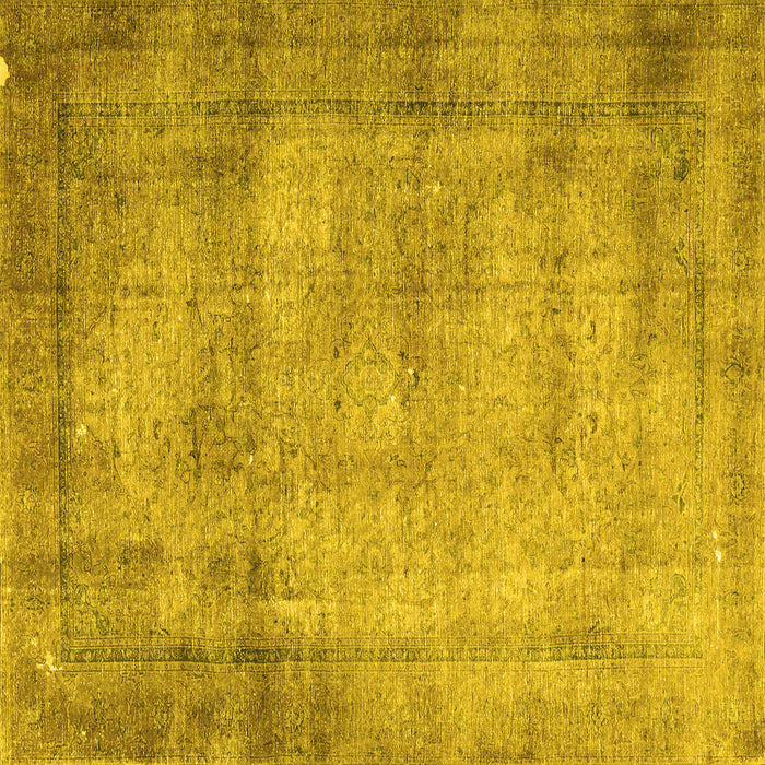 Square Persian Yellow Traditional Rug, tr3272yw