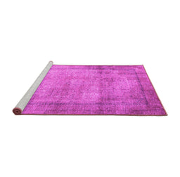 Sideview of Machine Washable Persian Pink Traditional Rug, wshtr3272pnk
