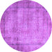 Round Persian Purple Traditional Rug, tr3272pur