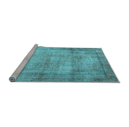 Sideview of Machine Washable Persian Light Blue Traditional Rug, wshtr3272lblu