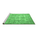 Sideview of Machine Washable Persian Emerald Green Traditional Area Rugs, wshtr3273emgrn