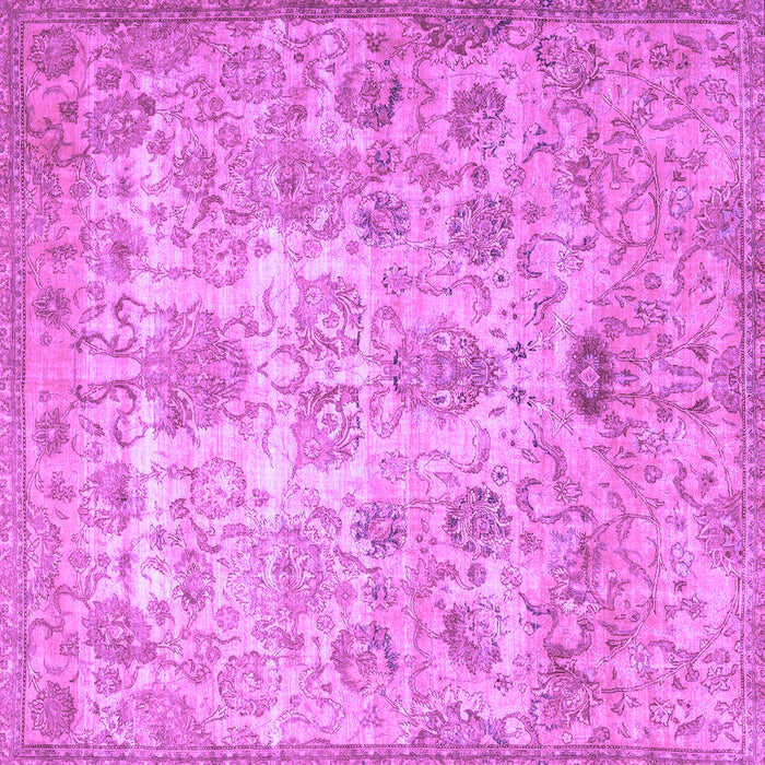Square Machine Washable Persian Purple Traditional Area Rugs, wshtr3273pur