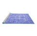 Sideview of Machine Washable Persian Blue Traditional Rug, wshtr3273blu