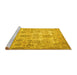 Sideview of Machine Washable Persian Yellow Traditional Rug, wshtr3273yw