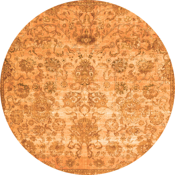Square Persian Orange Traditional Rug, tr3273org