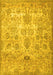 Machine Washable Persian Yellow Traditional Rug, wshtr3273yw