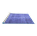 Sideview of Machine Washable Persian Blue Traditional Rug, wshtr3274blu