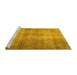 Sideview of Machine Washable Persian Yellow Traditional Rug, wshtr3274yw