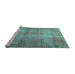 Sideview of Machine Washable Persian Light Blue Traditional Rug, wshtr3274lblu