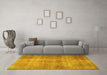 Machine Washable Persian Yellow Traditional Rug in a Living Room, wshtr3274yw