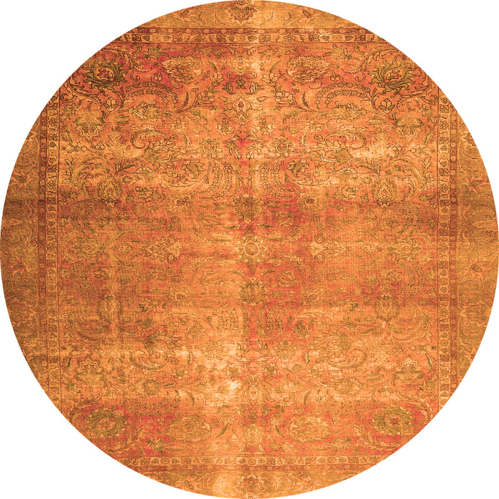Square Persian Orange Traditional Rug, tr3274org