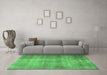 Machine Washable Persian Emerald Green Traditional Area Rugs in a Living Room,, wshtr3274emgrn