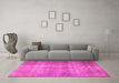 Machine Washable Persian Pink Traditional Rug in a Living Room, wshtr3274pnk