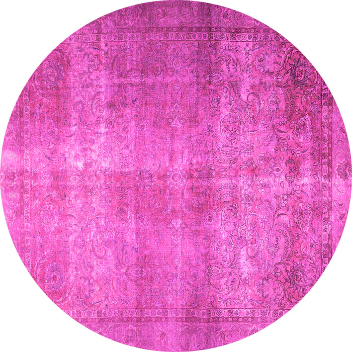 Round Persian Pink Traditional Rug, tr3274pnk
