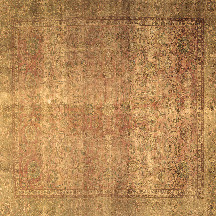 Square Persian Brown Traditional Rug, tr3274brn