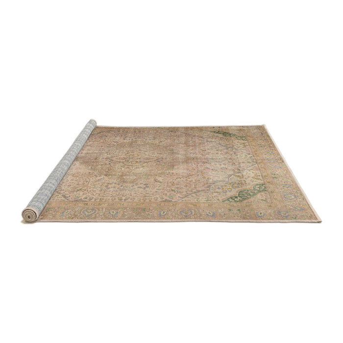 Sideview of Machine Washable Traditional Peru Brown Rug, wshtr3275