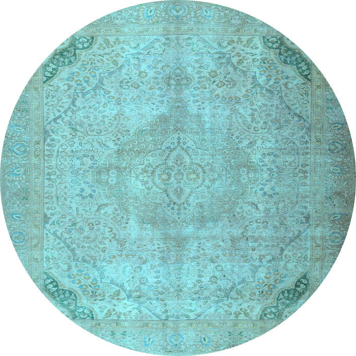 Round Persian Light Blue Traditional Rug, tr3275lblu