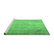 Sideview of Machine Washable Persian Emerald Green Traditional Area Rugs, wshtr3275emgrn