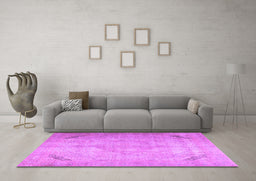 Machine Washable Persian Purple Traditional Area Rugs in a Living Room, wshtr3275pur