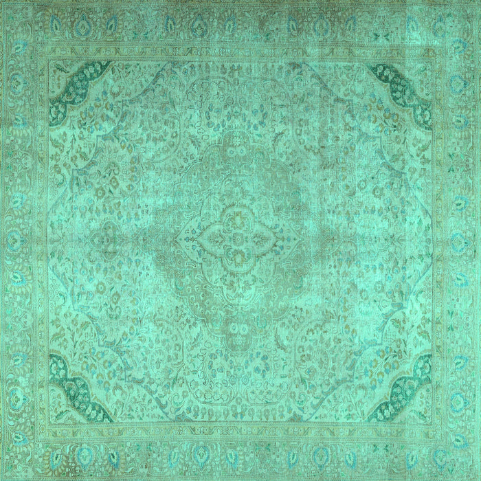 Square Persian Turquoise Traditional Rug, tr3275turq