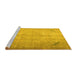 Sideview of Machine Washable Persian Yellow Traditional Rug, wshtr3275yw