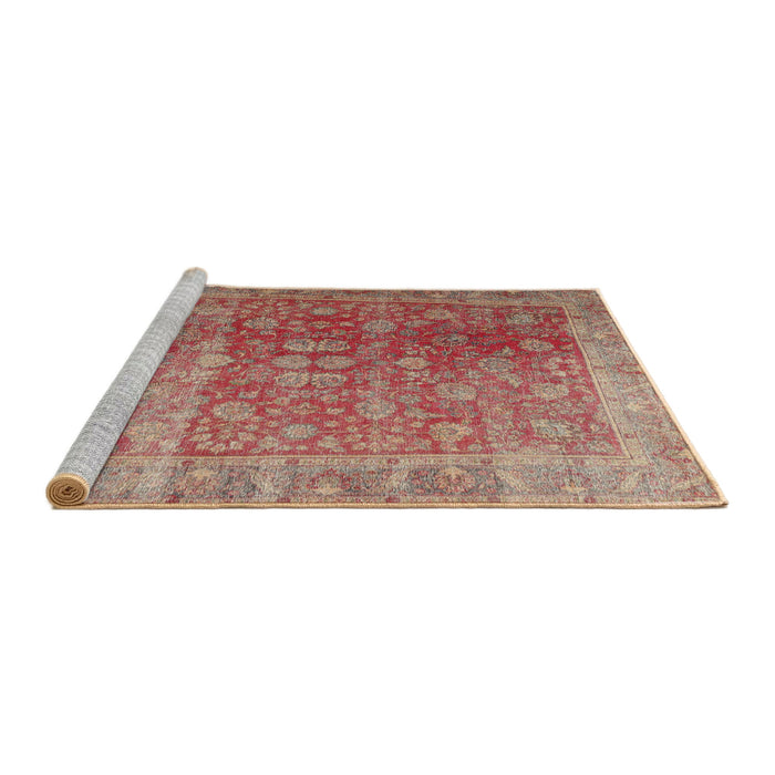 Sideview of Machine Washable Traditional Light Copper Gold Rug, wshtr3276